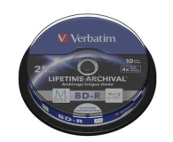 Verbatim M-DISC 25GB X4 INKJET PRINTABLE (10 CAKE) - 454879 - zdjęcie 1